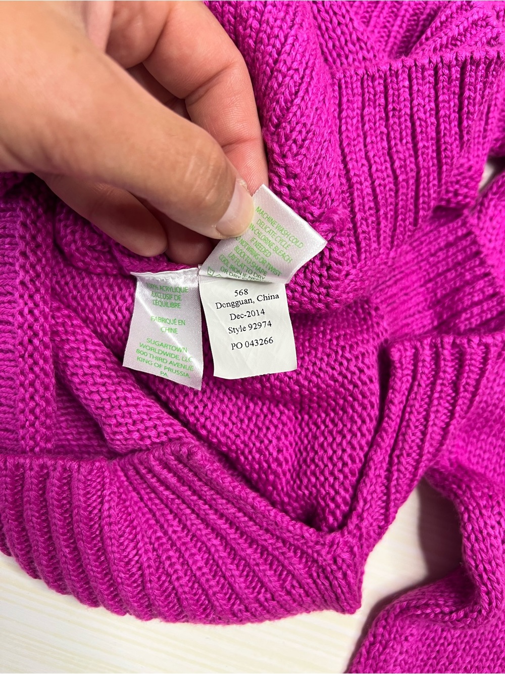 Vintage Lilly Pulitzer Fuchsia V-Neck Sweater - Picture 7 of 7